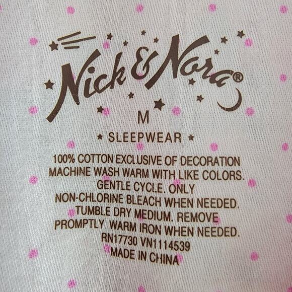 Nick & Nora Pink Rodeo Nightgown Sleep Shirt Sz M Cool Cotton Western Cowboy Y2K - Picture 7 of 11